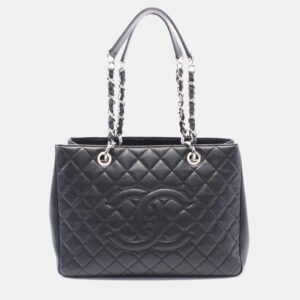 Chanel Black Leather Grand Shopping Tote Bag