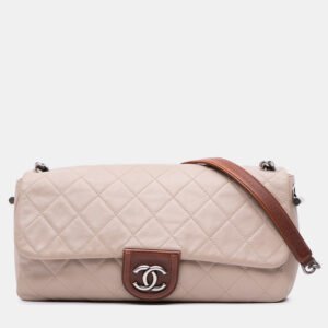 Chanel Beige Large Quilted Lambskin Country Chic Flap