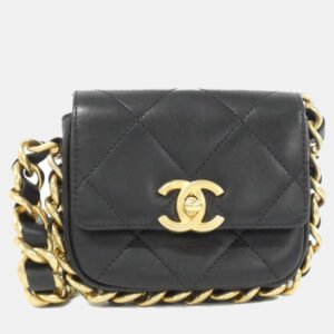 Chanel Black Leather Shoulder Bag