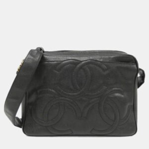 Chanel Black Caviar Leather Shoulder Bag