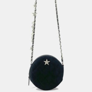 luxury-women-chanel-used-handbags-p1157691-014 Chanel Black Suede Star Motif Round Chain Shoulder Bag
