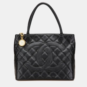 Chanel Black Caviar Medallion Tote