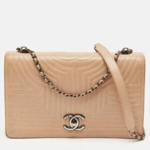 Chanel Beige Quilted Leather Medium Korean Garden Flap Bag