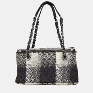 Chanel Pink Canvas Leather Deauville PM Tote Bag