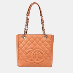 Chanel Pink Calfskin Petite Shopping Tote Handbag