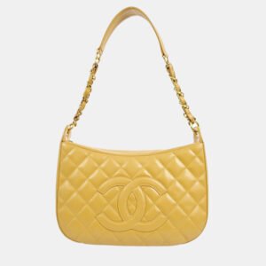 Chanel Beige Calfskin Chain CC Shoulder Bag
