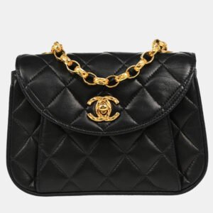 Chanel Black Lambskin Chain Shoulder Bag