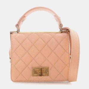 Chanel Pink Small Quilted Goatskin Rita Top Handle Flap