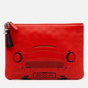 Chanel Red Medium Printed Lambskin Cuba La Habana O Case Clutch