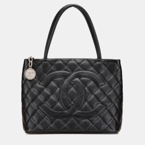 Chanel Black Caviar Medallion Tote