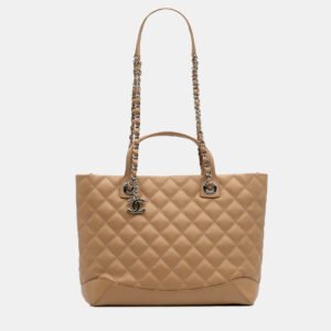 Chanel Brown Small Quilted Calfskin Easy Shopping Tote