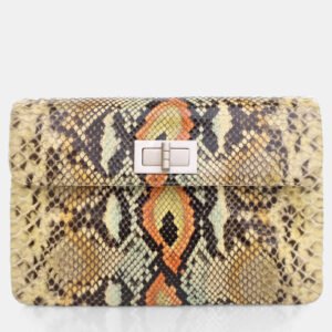 Chanel Multicolor Python Reissue Vintage Clutch