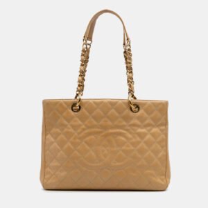 Chanel Beige Caviar Grand Shopping Tote