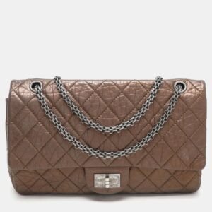 Chanel Blue Chevron Quilted Leather and Lizard Medium Coco Top Handle Bag