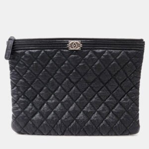 Gucci Black Caviar Boy Clutch New Medium