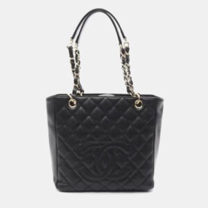 Chanel Black Leather PST Chain Shoulder Bag