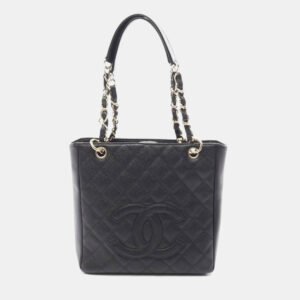 Chanel Black Leather PST Chain Shoulder Bag
