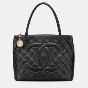 Chanel Black Caviar Medallion Tote