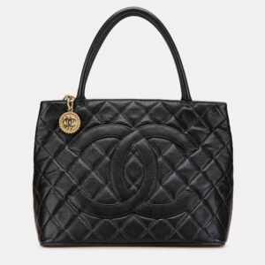 Chanel Black Caviar Medallion Tote