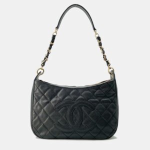 Louis Vuitton Capucines MM Black Leather Handbag