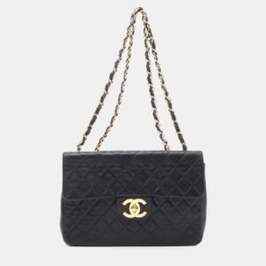 luxury-women-chanel-used-handbags-p1167603-007-1 Chanel Filigree Vanity Black Leather Shoulder Bag