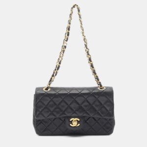 Chanel Boy V Stitch Black CC Leather Chain Shoulder Bag