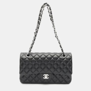 Chanel Classic Double Flap Black Lambskin Shoulder Bag