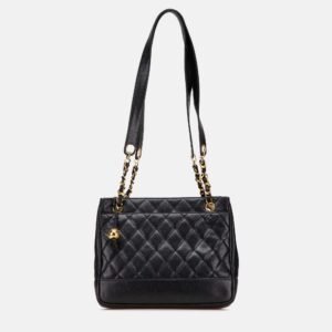 Chanel Black Quilted Caviar Chain Tote