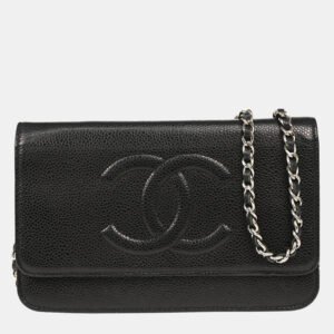 Chanel Timeless WOC Black Calfskin Wallet On Chain Bag