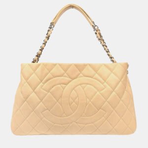 Chanel Interlocking CC Beige Calfskin Timeless Tote Bag