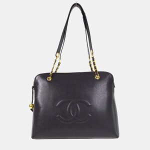 Chanel CC Timeless Black Calfskin Chain Shoulder Bag