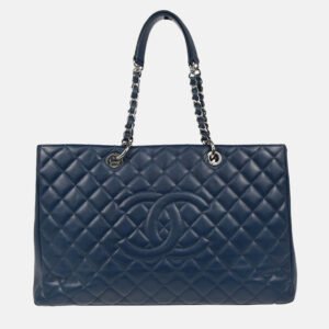 Chanel GST XL Blue Calfskin Grand Shopping Tote Bag