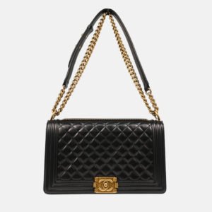 Chanel Boy Medium Black Calfskin Shoulder Bag