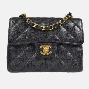 Chanel Classic Square Flap Mini Black Calfskin Bag
