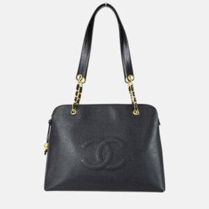 Chanel CC Timeless Black Calfskin Tote Bag
