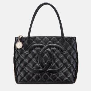 Chanel Black Caviar Medallion Tote