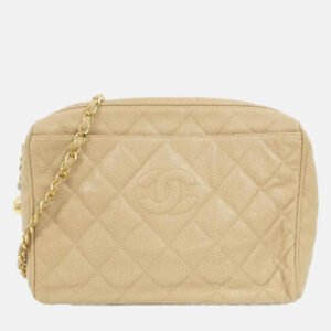Chanel Beige Leather Shoulder Bag