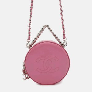 Chanel Round Pink Patent Leather Shoulder Bag