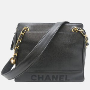 Chanel CC Chain Black Caviar Skin Shoulder Bag