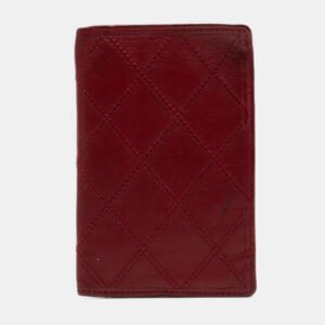 Chanel Red Quilted Leather Vintage Bifold Card Holder