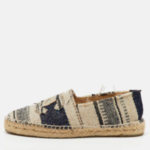 Chanel Multicolor Tweed CC Espadrille Flats Size 38