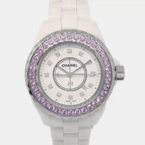 Chanel White Ceramic J12 H2010 Quartz Women's Wristwatch 33 mm