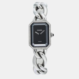 Chanel Black Stainless Steel Premiere H7021 Quartz Women's Wristwatch 20mm