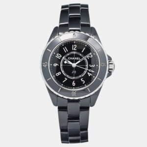 Chanel Black Ceramic J12 H5695 Quartz Women's Wristwatch 33mm
