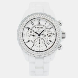 Chanel White Ceramic J12 H1008 Automatic Women's Wristwatch 41mm