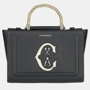 Charriol Black Leather Marie Olga Handbag