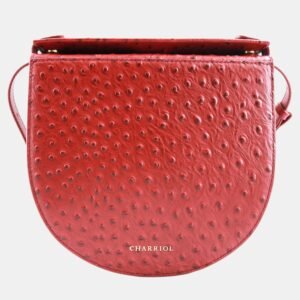 Charriol Bordeaux Leather Passion Ostrich Crossbody bag