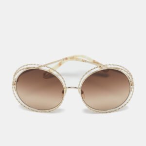 Chloe Brown/Gold Gradient CE114St Carlina Frame Round Sunglasses