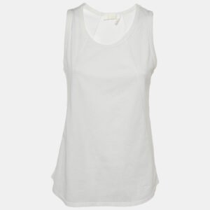 Chloe White Cotton Tank Top L
