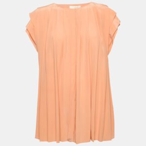 Chlo&eacute; Pink Silk Pleated Top M